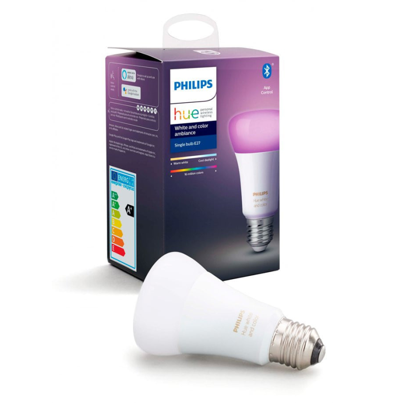 Philips Hue LED Pære E27 Farvet 806lm - BT