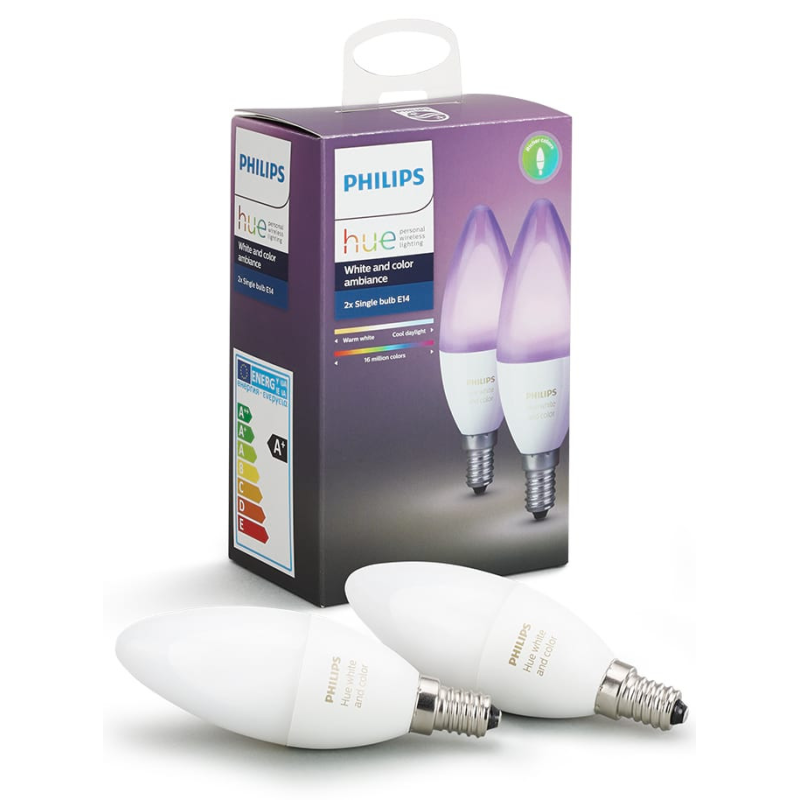 Philips Hue Farvet LED pære E14 Kerte 2-pack - Philips