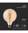 E27 dekorativ LED globepære - spiral filament, 5W, 2200K, Ø95 mm