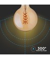 E27 5W LED Globepære Spiral Filament - Ø95mm, Ekstra Varm Hvid, Kultråd
