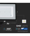 V-Tac 100W LED projektør - Samsung LED chip, arbejdslampe, udendørs