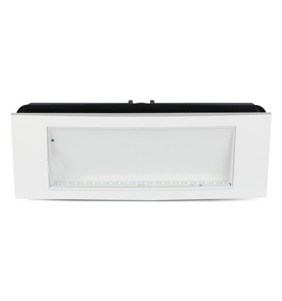 V-Tac 4W LED nødbelysning - Til væg/loft/undersænket montering, 110 lumen, inkl. batteri og piktogrammer