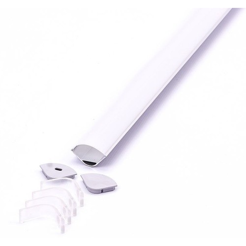 Alu hjørneprofil 30x30 til IP65 og IP68 LED strip - 2 meter, inkl. matteret cover og klips