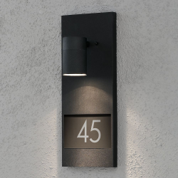 Modena Væglampe med husnummer GU10 IP44 i Sort - Konstsmide