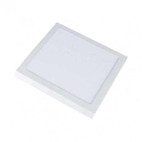 12W LED loftslampe - 14 x 14cm, Højde: 2,4cm, hvid kant