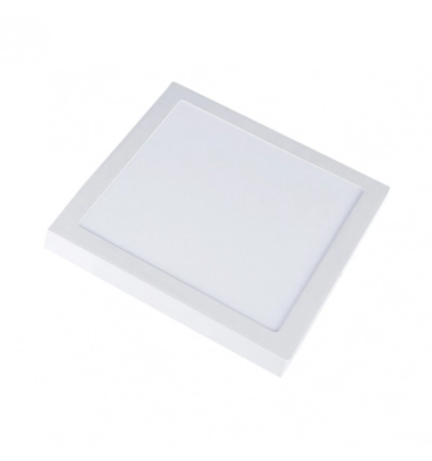Outlet: 12W LED loftslampe - 14 x 14cm, Højde: 2,4cm, hvid kant