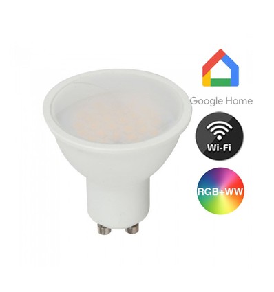 V-Tac 5W Smart Home LED pære - Tuya/Smart Life, virker med Google Home, Alexa og smartphones, GU10 Spot