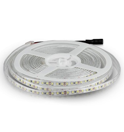 5m 7,2W/m stænktæt LED strip - 12V DC, IP65, 120 LED pr. meter