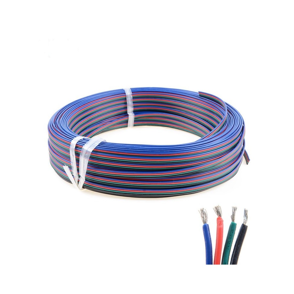 12-24V RGB kabel - 4 x 0,5 mm², metervare, min. 5 meter