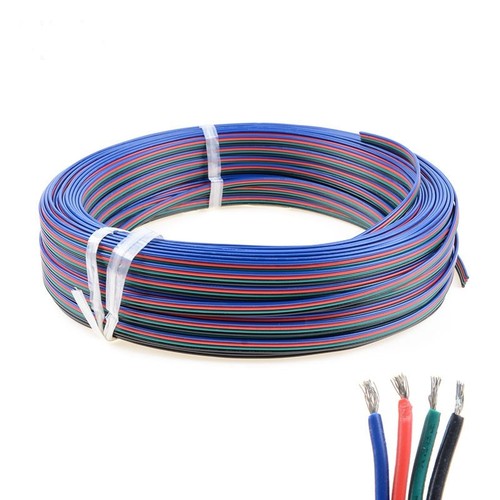 12-24V RGB kabel - 4 x 0,5 mm², metervare, min. 5 meter