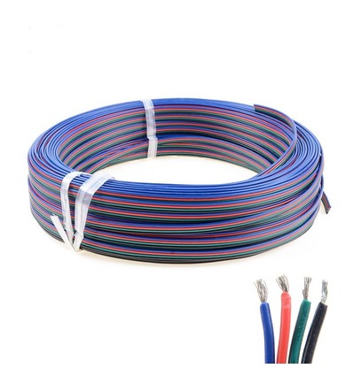 12-24V RGB kabel - 4 x 0,5 mm², metervare, min. 5 meter