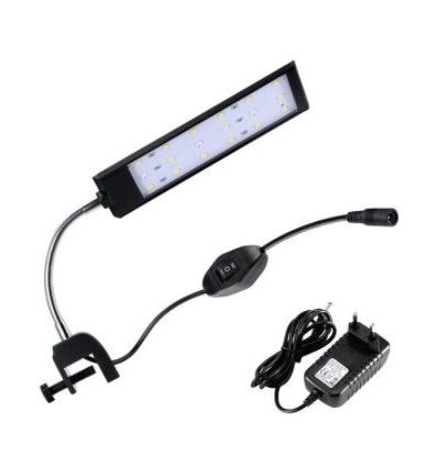 20 cm akvarie lampe - 7W LED, hvid/blå