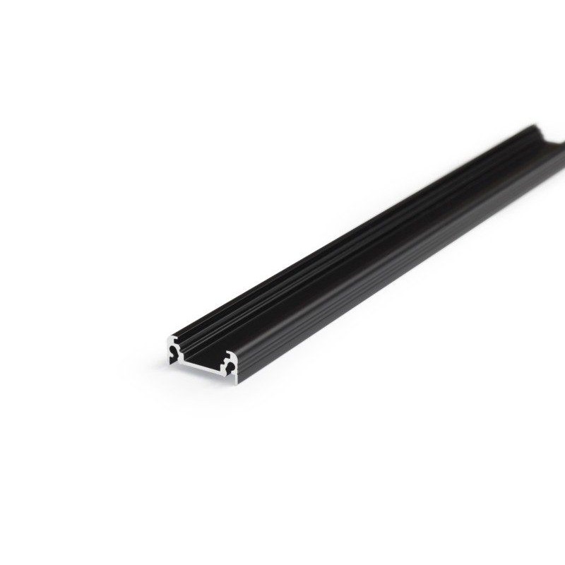 Aluminiums profil i Sort Til LED Strip (Model S) - 1 Meter
