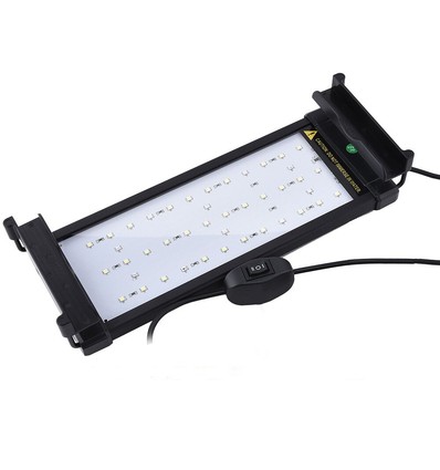 26-50 cm akvarie armatur - 6W LED, hvid/blå, justerbar