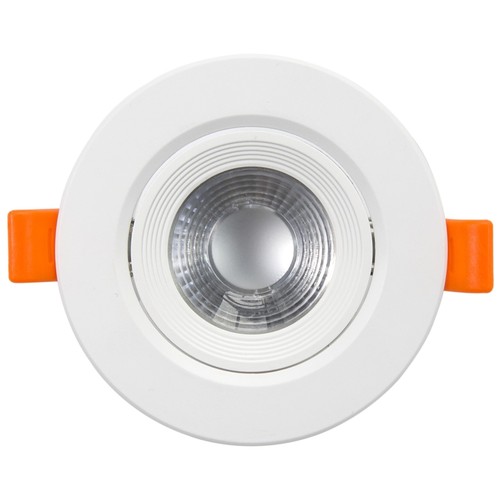 7W LED indbygningsspot - Hul: Ø7,6 cm, Mål: Ø9 cm, indbygget driver, 230V