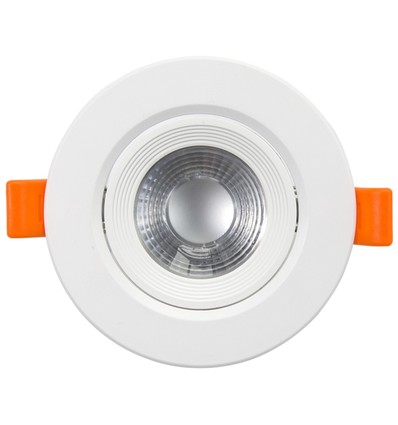 7W Ø10cm LED indbygningsspot - Hul: Ø8 cm, Mål: Ø10 cm, Indbygget driver