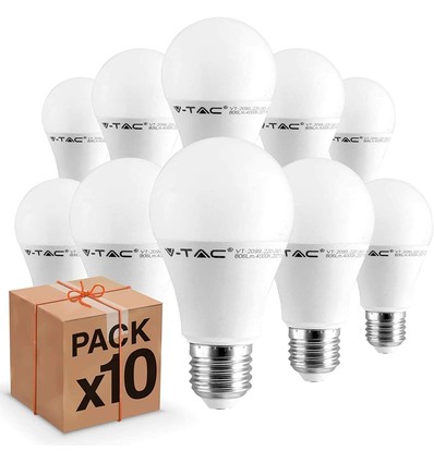 10 stk E27 8.5W LED pære - 200 grader