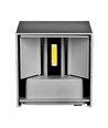 12W LED væglampe - IP65 udendørs, grå, firkantet, justerbar spredning, inkl. lyskilde