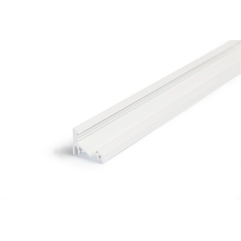 Skrå Aluminiumsprofil i Hvid Til LED Strip (Model C) - 1 Meter