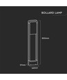 Restsalg: V-Tac 10W LED havelampe - Hvid, 80 cm, IP65, 230V