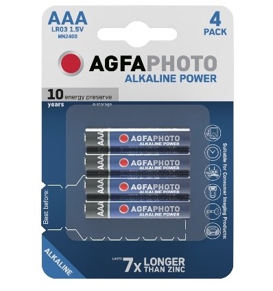 AAA 4-pak AgfaPhoto batteri - Alkaline, 1,5V