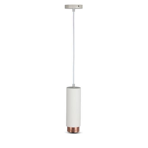 V-Tac moderne pendellampe - Hvid med rose guld, Ø8 cm, GU10