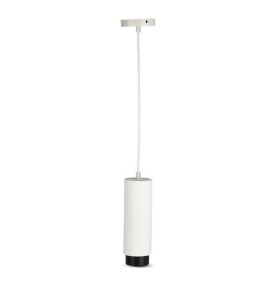 V-Tac moderne pendellampe - Hvid med sort, Ø8 cm, GU10