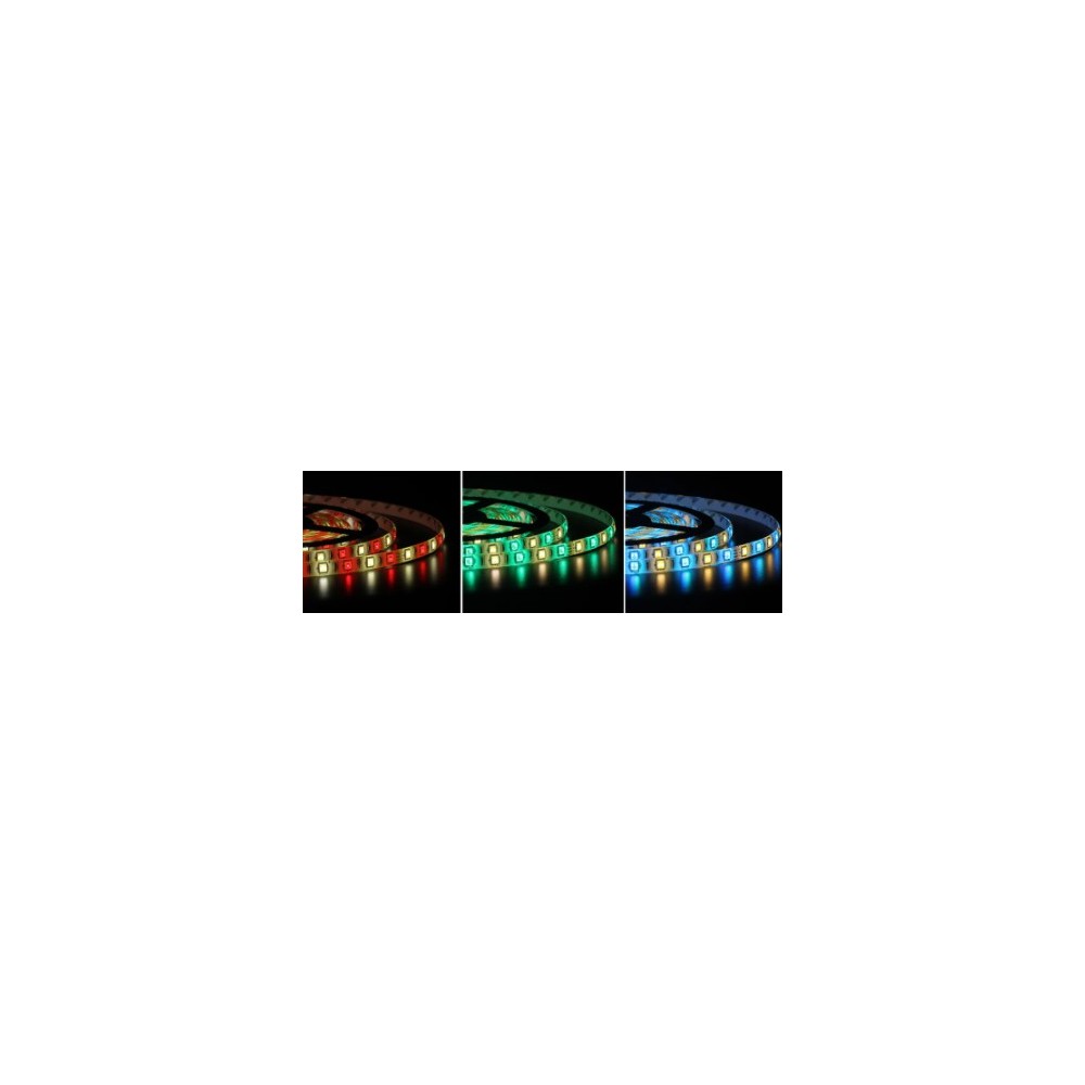 5m 12W/m RGB+WW LED strip - 12V, IP65, 60 LED pr. meter billede