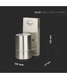 GU10 Væglampe m. sensor - IP44 udendørs, rustfri, uden lyskilde