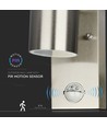GU10 Væglampe m. sensor - IP44 udendørs, rustfri, uden lyskilde
