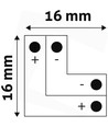 L-mellemled til enkeltfarvet LED strips - Til 3528 strips (8mm bred), 12V / 24V