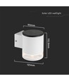 0.55W Solcelle væglampe LED - IP54, Hvid