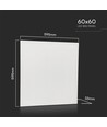 60x60 LED panel, 25W - Højde:33mm, 180lm/w, hvid kant