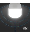 V-Tac 60W LED pære - T160, E27 med E40 ringadapter