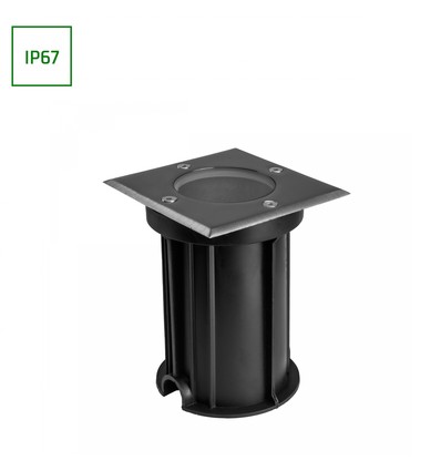 Lukka Connect nedgravningsspot - Firkantet, Alu, GU10, gennemfortrådet