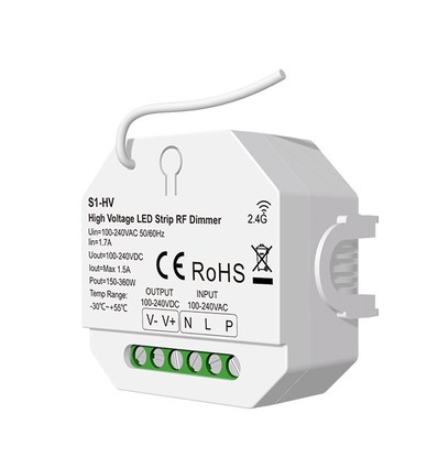 LEDlife rWave 230V LED strip dæmper - RF, push-dim, 360W