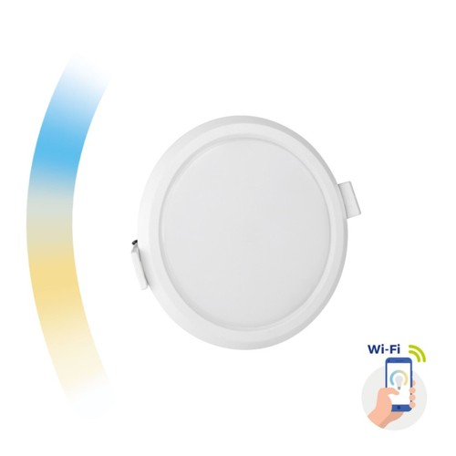 6W Smart home LED indbygningspanel - Tuya/Smart Life, Google Home og app, hul: Ø10,5 cm, Mål: Ø11,2 cm, 230V