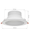 Ceiline III Downlight 25W - uden lyskilde, neutral hvid, 230V, 90°, IP44, 230x100mm, hvid, rund