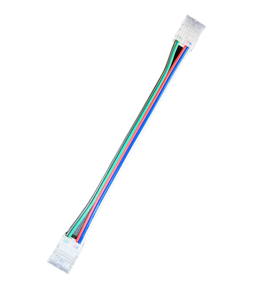 Samler med ledning til LED strip - 12mm, RGB+W COB, IP20, 5V-24V