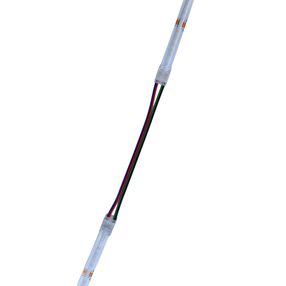 Samler med ledning til LED strip - 12mm, RGB+CCT COB, IP20, 5V-24V billede