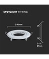 2 stk. MR16 eller GU10 Downlight kit, Hvid, Hul: Ø7 cm, Mål: Ø9,3 cm