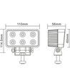 18W LED arbejdslampe - Bil, lastbil, traktor, trailer, udrykningskøretøjer, kold hvid, 12V / 24V