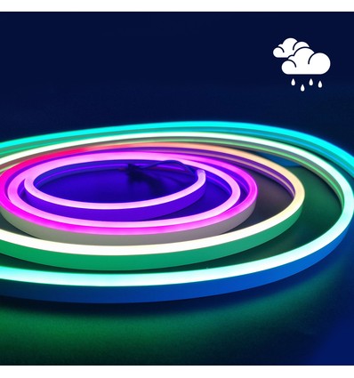 10m 16W/m Vandtæt RGBIC Neon Flex strip - 24V DC, IP65, 96 LED pr. meter, 8x16