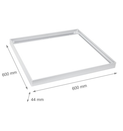 Ramme til 60x60 LED panel - Samles hurtigt, plast hjørner, Uden synlige skruer, hvid kant