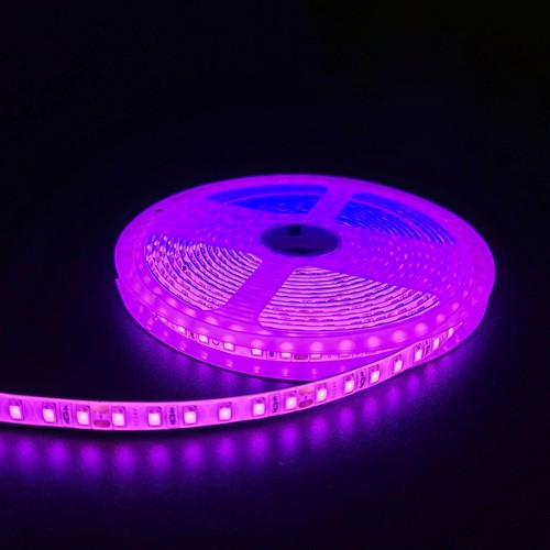 5m 10W/m Pink LED strip - 24V DC, IP65, 120 LED pr. meter