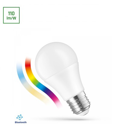 E27 8,5W dæmpbar LED A60 - RGBW+CCT, BTM, Spectrum Smart