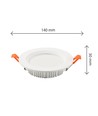 12W Ø14cm DURE 3 MAX indbygningspanel - 133lm/W, IP44 vådrum, hvid, Hul: Ø11cm, 5 års garanti