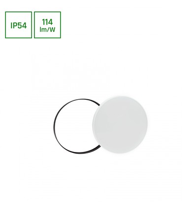 18W Nymphea LED loftlampe med sensor - IP54, 3-i-1 CCT, sort/hvid ring, indbygget sensor