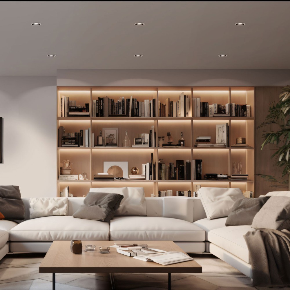 FIALE COMFORT indbygningsspot - Til GU10, aluminium, hvid ring, uden lyskilde
