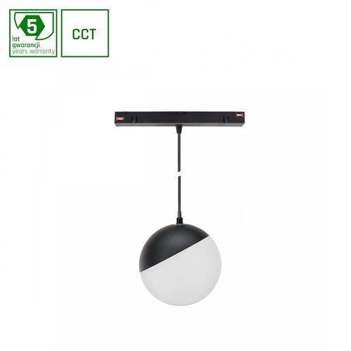 5W Dæmpbar SHIFT Smart-Globe P nedhængt kugle skinne lys ø100 - 165°, CCT, Sort, 81.5cm kabel, Zigbee